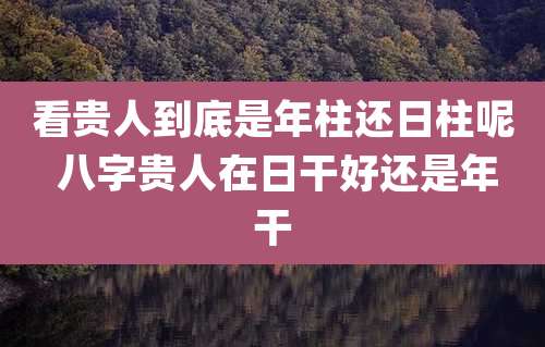 看贵人到底是年柱还日柱呢 八字贵人在日干好还是年干