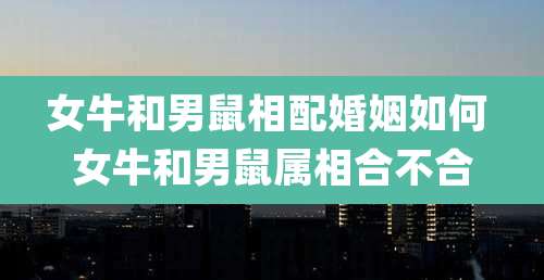 女牛和男鼠相配婚姻如何 女牛和男鼠属相合不合