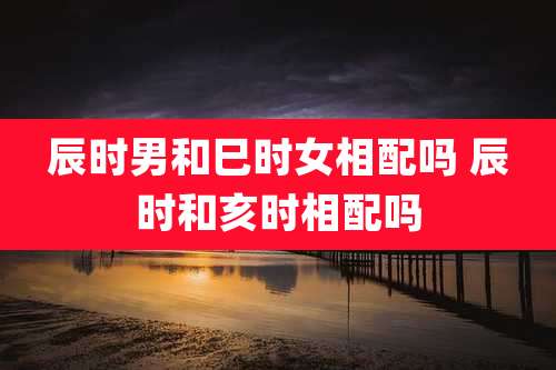 辰时男和巳时女相配吗 辰时和亥时相配吗