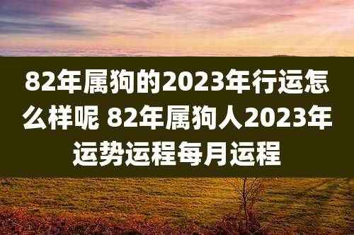 82年属狗的2023年行运怎么样呢 82年属狗人2023年运势运程每月运程