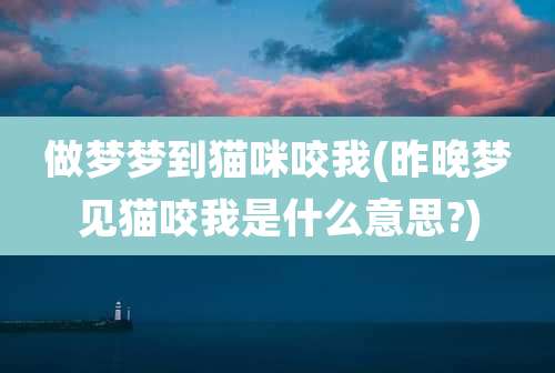 做梦梦到猫咪咬我(昨晚梦见猫咬我是什么意思?)