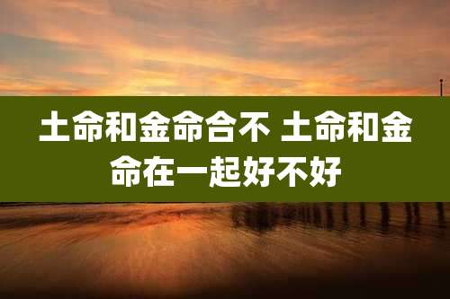 土命和金命合不 土命和金命在一起好不好