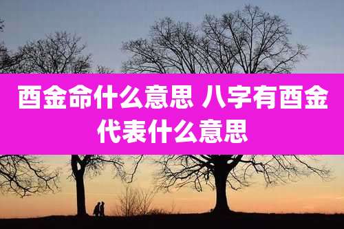 酉金命什么意思 八字有酉金代表什么意思