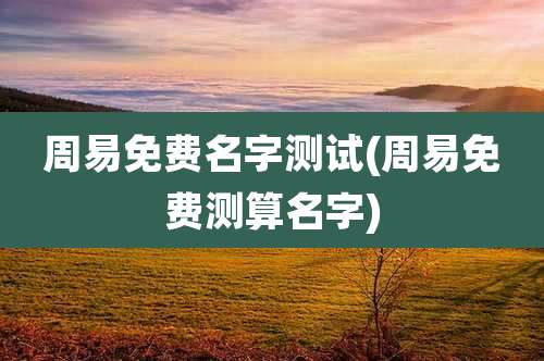 周易免费名字测试(周易免费测算名字)