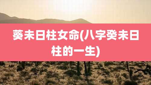 葵未日柱女命(八字癸未日柱的一生)