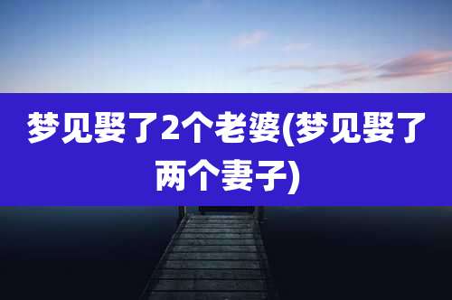 梦见娶了2个老婆(梦见娶了两个妻子)