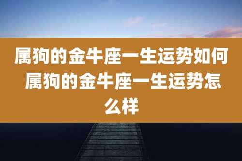 属狗的金牛座一生运势如何 属狗的金牛座一生运势怎么样