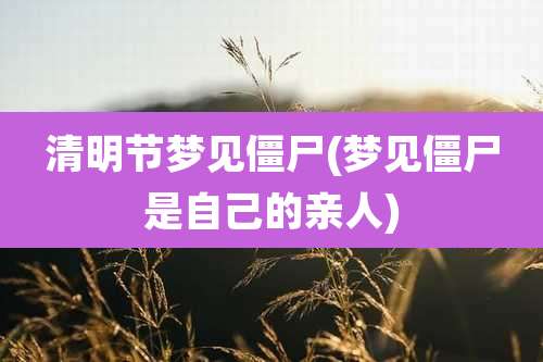 清明节梦见僵尸(梦见僵尸是自己的亲人)