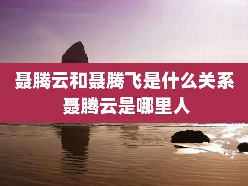 聂腾云和聂腾飞是什么关系 聂腾云是哪里人