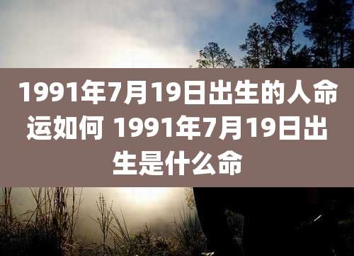 1991年7月19日出生的人命运如何 1991年7月19日出生是什么命