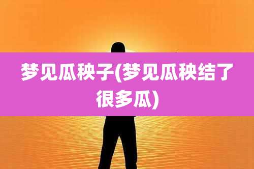 梦见瓜秧子(梦见瓜秧结了很多瓜)