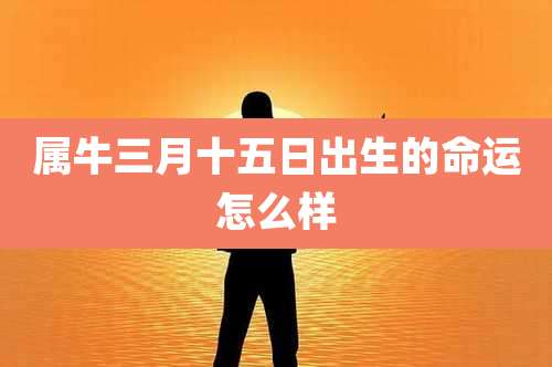 属牛三月十五日出生的命运怎么样