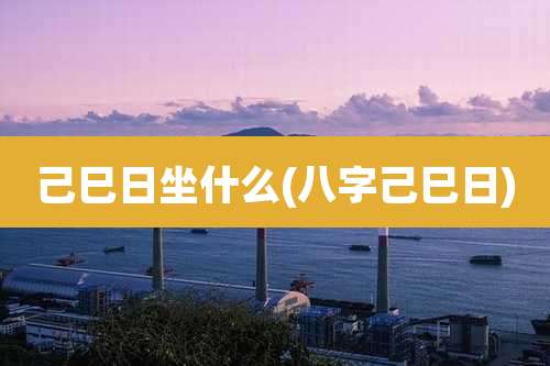 己巳日坐什么(八字己巳日)