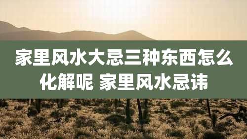 家里风水大忌三种东西怎么化解呢 家里风水忌讳