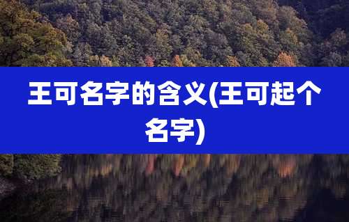 王可名字的含义(王可起个名字)