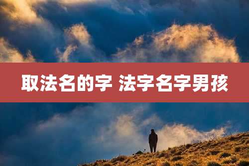 取法名的字 法字名字男孩