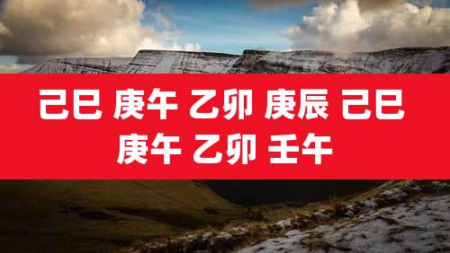 己巳 庚午 乙卯 庚辰 己巳 庚午 乙卯 壬午