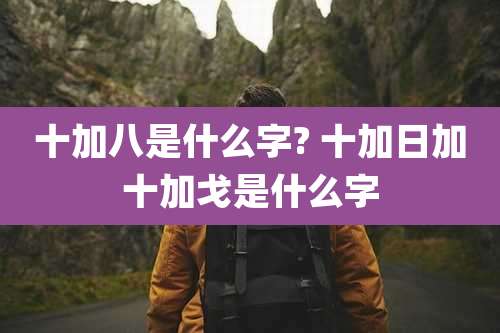 十加八是什么字? 十加日加十加戈是什么字