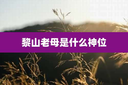 黎山老母是什么神位
