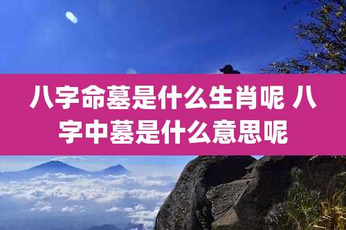 八字命墓是什么生肖呢 八字中墓是什么意思呢