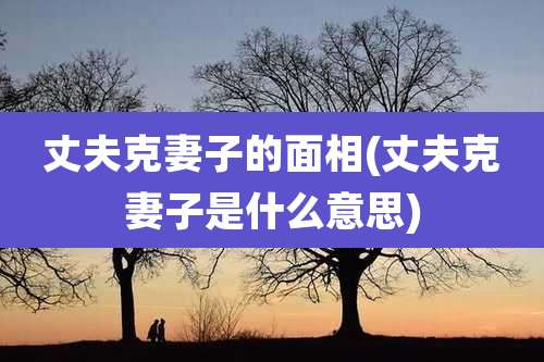 丈夫克妻子的面相(丈夫克妻子是什么意思)