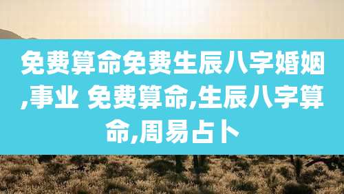 免费算命免费生辰八字婚姻,事业 免费算命,生辰八字算命,周易占卜