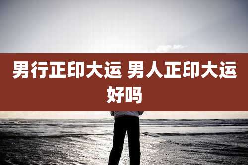 男行正印大运 男人正印大运好吗
