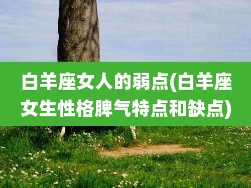 白羊座女人的弱点(白羊座女生性格脾气特点和缺点)