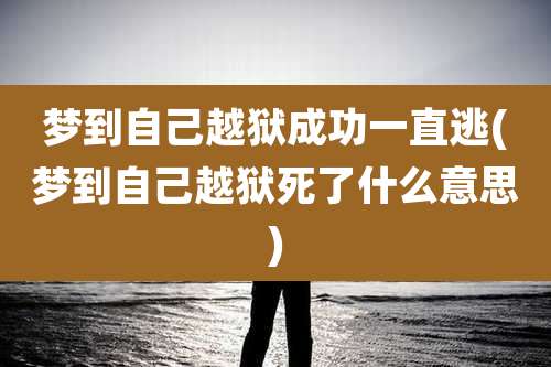 梦到自己越狱成功一直逃(梦到自己越狱死了什么意思)