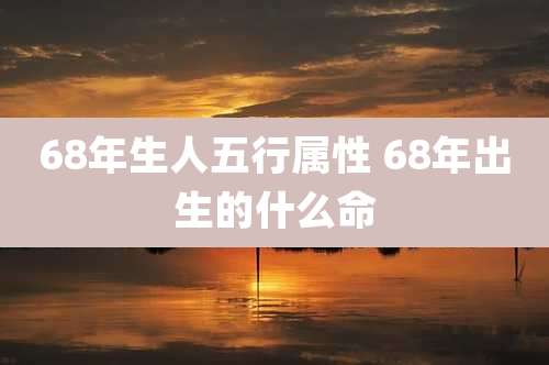 68年生人五行属性 68年出生的什么命