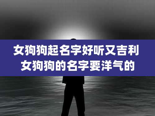 女狗狗起名字好听又吉利 女狗狗的名字要洋气的