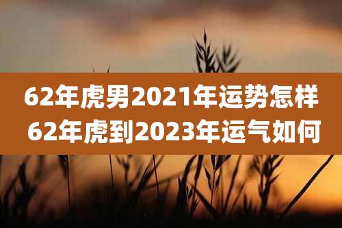 62年虎男2021年运势怎样 62年虎到2023年运气如何