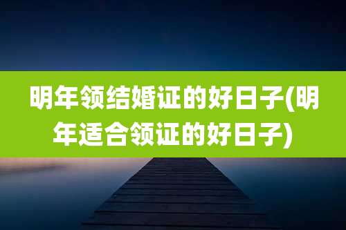 明年领结婚证的好日子(明年适合领证的好日子)