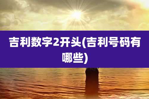 吉利数字2开头(吉利号码有哪些)