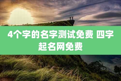 4个字的名字测试免费 四字起名网免费