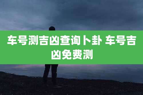 车号测吉凶查询卜卦 车号吉凶免费测