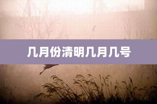 几月份清明几月几号