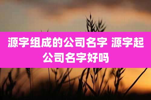 源字组成的公司名字 源字起公司名字好吗