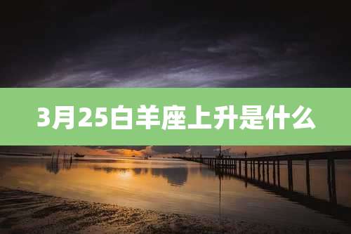 3月25白羊座上升是什么