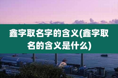 鑫字取名字的含义(鑫字取名的含义是什么)