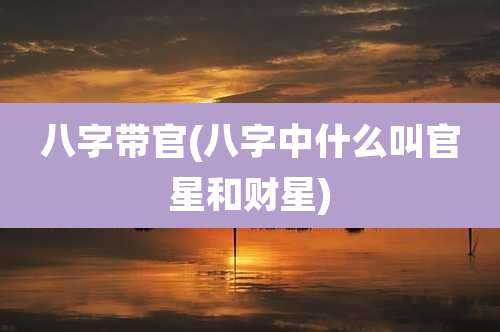 八字带官(八字中什么叫官星和财星)