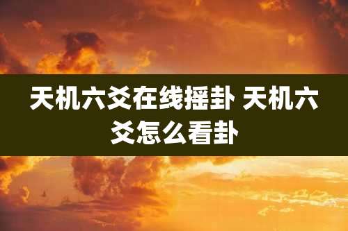 天机六爻在线摇卦 天机六爻怎么看卦