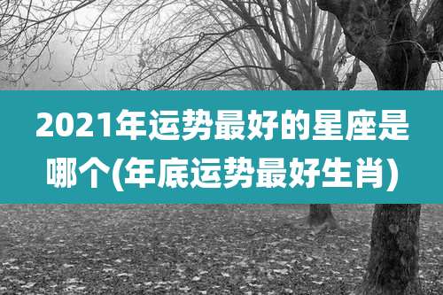 2021年运势最好的星座是哪个(年底运势最好生肖)
