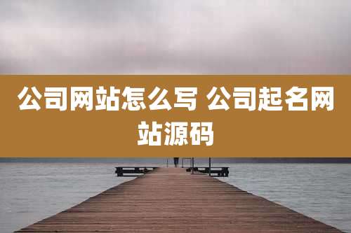 公司网站怎么写 公司起名网站源码