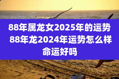 88年属龙女2025年的运势 88年龙2024年运势怎么样命运好吗