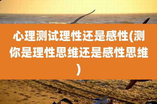心理测试理性还是感性(测你是理性思维还是感性思维)