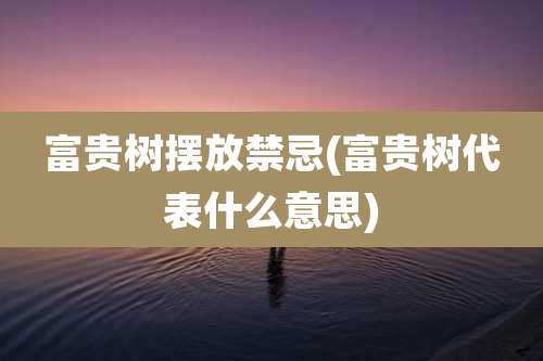 富贵树摆放禁忌(富贵树代表什么意思)