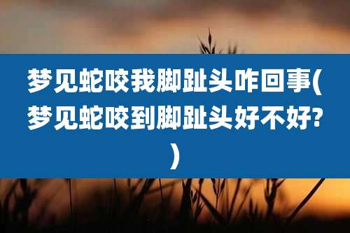 梦见蛇咬我脚趾头咋回事(梦见蛇咬到脚趾头好不好?)