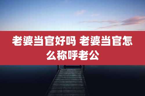 老婆当官好吗 老婆当官怎么称呼老公