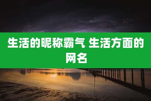 生活的昵称霸气 生活方面的网名